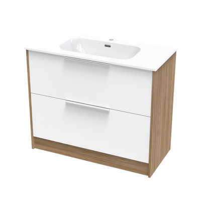 Nikau Aura 1000 Double Drawer Two Tone Floor Vanity