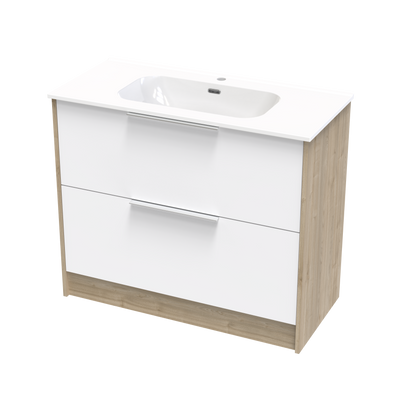 Nikau Aura 1000 Double Drawer Two Tone Floor Vanity