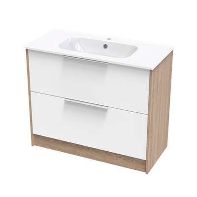 Nikau Aura 1000 Double Drawer Two Tone Floor Vanity