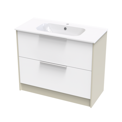 Nikau Aura 1000 Double Drawer Two Tone Floor Vanity