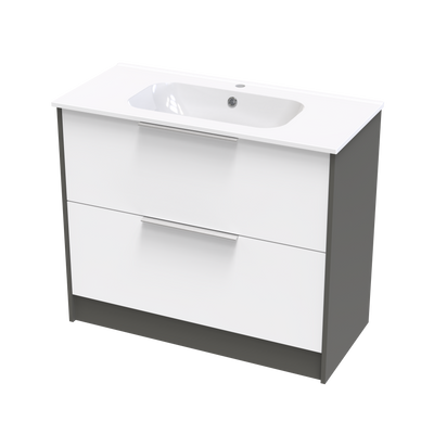 Nikau Aura 1000 Double Drawer Two Tone Floor Vanity