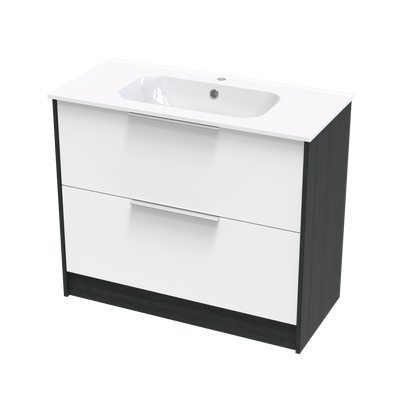 Nikau Aura 1000 Double Drawer Two Tone Floor Vanity