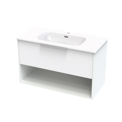 Nikau Aura 1000 Drawer Open Shelf Wall Vanity