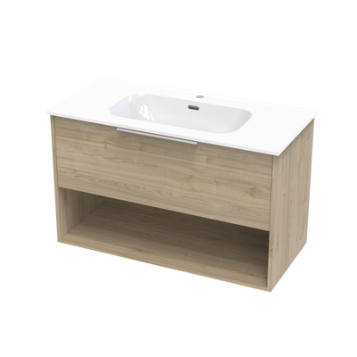 Nikau Aura 1000 Drawer Open Shelf Wall Vanity