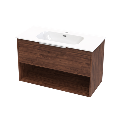 Nikau Aura 1000 Drawer Open Shelf Wall Vanity