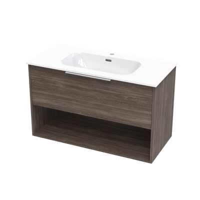Nikau Aura 1000 Drawer Open Shelf Wall Vanity