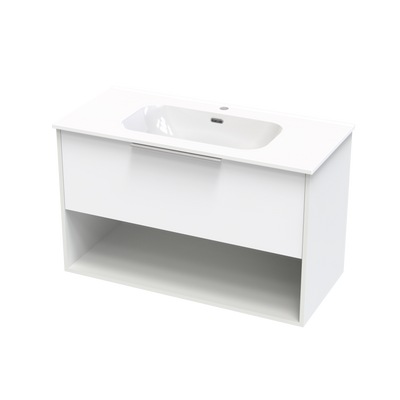 Nikau Aura 1000 Drawer Open Shelf Two Tone Wall Vanity