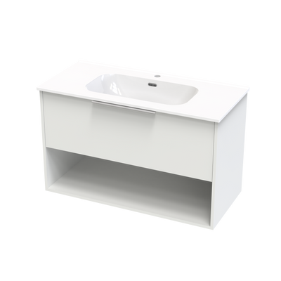 Nikau Aura 1000 Drawer Open Shelf Wall Vanity