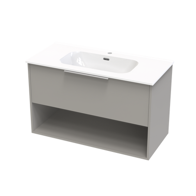 Nikau Aura 1000 Drawer Open Shelf Wall Vanity