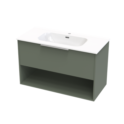 Nikau Aura 1000 Drawer Open Shelf Wall Vanity