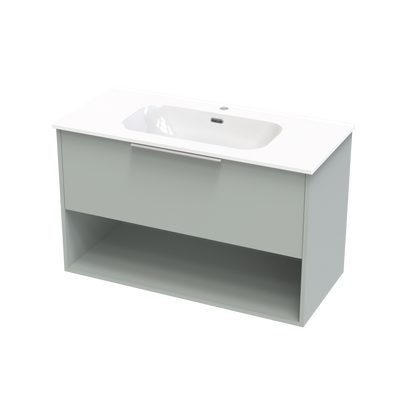 Nikau Aura 1000 Drawer Open Shelf Wall Vanity