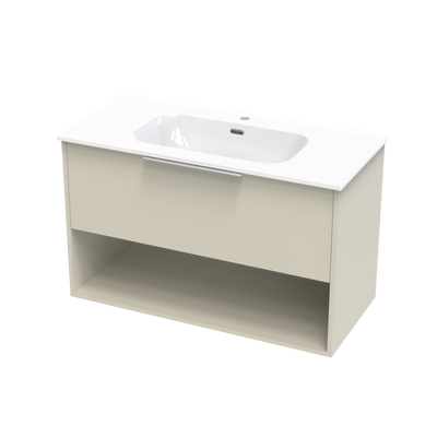 Nikau Aura 1000 Drawer Open Shelf Wall Vanity