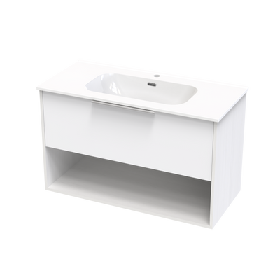 Nikau Aura 1000 Drawer Open Shelf Two Tone Wall Vanity
