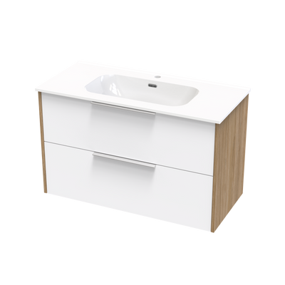 Nikau Aura 1000 Double Drawer Two Tone Wall Vanity