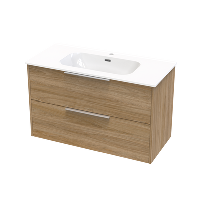Nikau Aura 1000 Double Drawer Wall Vanity