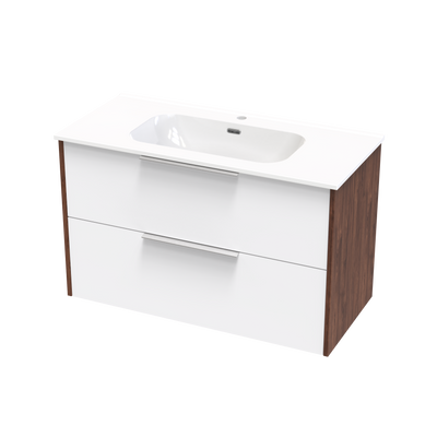 Nikau Aura 1000 Double Drawer Two Tone Wall Vanity