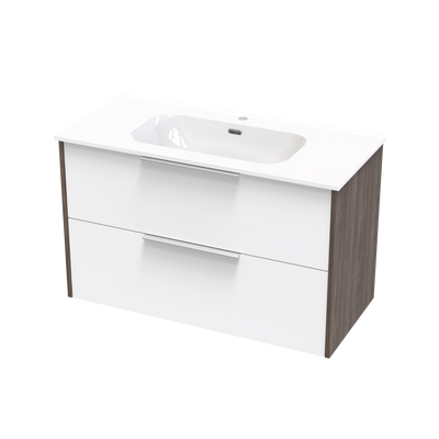 Nikau Aura 1000 Double Drawer Two Tone Wall Vanity
