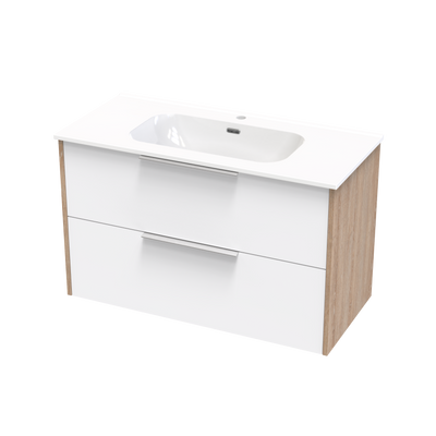 Nikau Aura 1000 Double Drawer Two Tone Wall Vanity