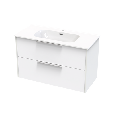 Nikau Aura 1000 Double Drawer Two Tone Wall Vanity