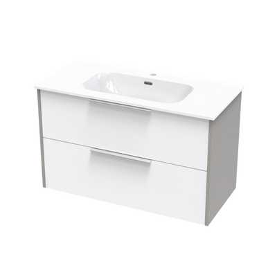 Nikau Aura 1000 Double Drawer Two Tone Wall Vanity