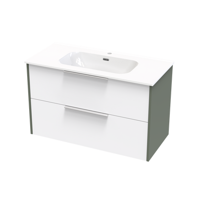 Nikau Aura 1000 Double Drawer Two Tone Wall Vanity