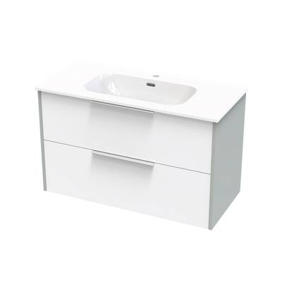 Nikau Aura 1000 Double Drawer Two Tone Wall Vanity
