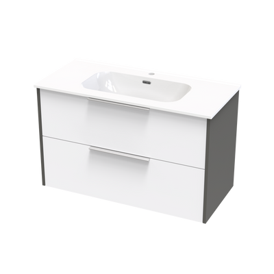 Nikau Aura 1000 Double Drawer Two Tone Wall Vanity