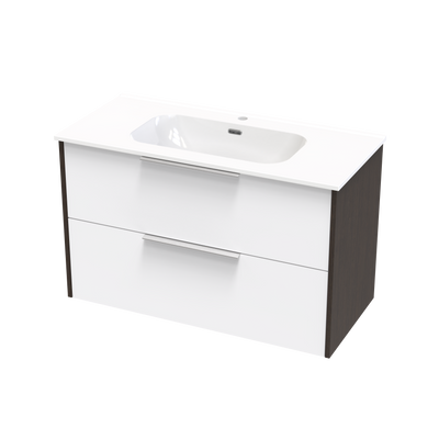 Nikau Aura 1000 Double Drawer Two Tone Wall Vanity