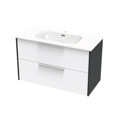 Nikau Aura 1000 Double Drawer Two Tone Wall Vanity