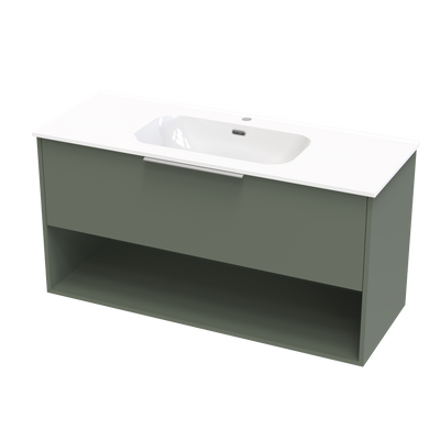 Nikau Aura 1200 Drawer Open Shelf Wall Vanity