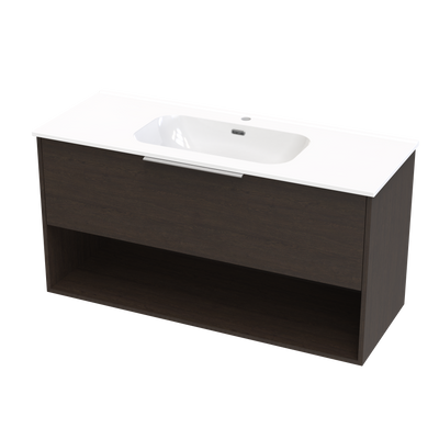 Nikau Aura 1200 Drawer Open Shelf Wall Vanity