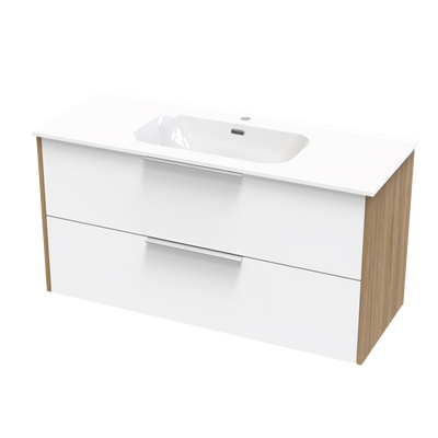 Nikau Aura 1200 Double Drawer Two Tone Wall Vanity