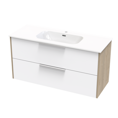 Nikau Aura 1200 Double Drawer Two Tone Wall Vanity