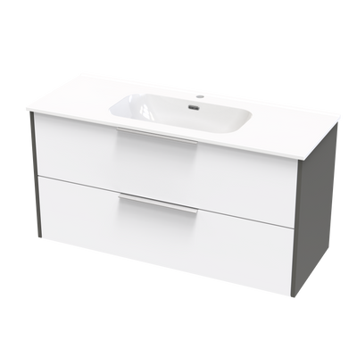 Nikau Aura 1200 Double Drawer Two Tone Wall Vanity