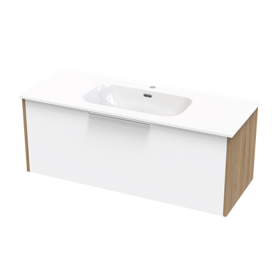 Nikau Aura 1200 Single Drawer Two Tone Wall Vanity
