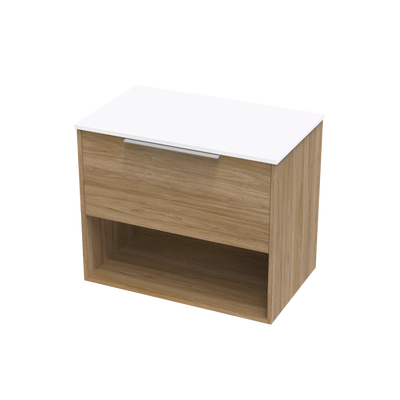 Nikau Pro Drawer Open Shelf 750mm Wall Hung Vanity