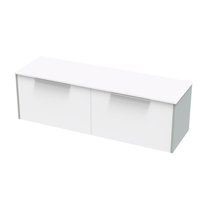 Nikau Pro Single Drawers 1500mm Double Bowl Two Tone Wall Hung Vanity