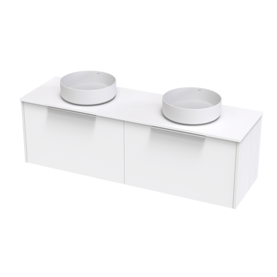 Nikau Pro Single Drawers 1500mm Double Bowl Two Tone Wall Hung Vanity