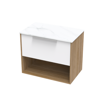 Nikau Pro Arctic 750 Drawer Open Two Tone Wall Vanity