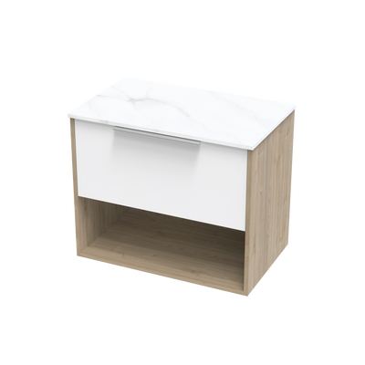 Nikau Pro Arctic 750 Drawer Open Two Tone Wall Vanity