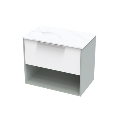 Nikau Pro Arctic 750 Drawer Open Two Tone Wall Vanity