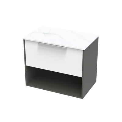 Nikau Pro Arctic 750 Drawer Open Two Tone Wall Vanity