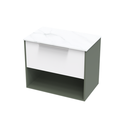 Nikau Pro Arctic 750 Drawer Open Two Tone Wall Vanity