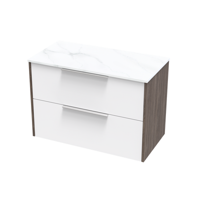 Nikau Pro Arctic 900 Drawer Open Two Tone Wall Vanity