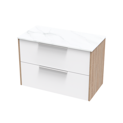 Nikau Pro Arctic 900 Drawer Open Two Tone Wall Vanity