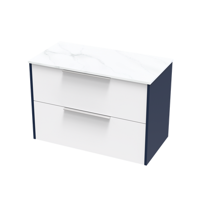 Nikau Pro Arctic 900 Drawer Open Two Tone Wall Vanity