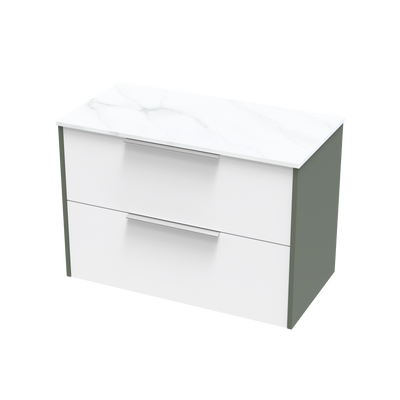 Nikau Pro Arctic 900 Double Drawer Two Tone Wall Vanity