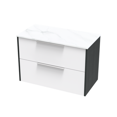 Nikau Pro Arctic 900 Drawer Open Two Tone Wall Vanity