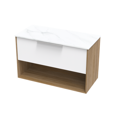 Nikau Pro Arctic 1000 Drawer Open Two Tone Wall Vanity