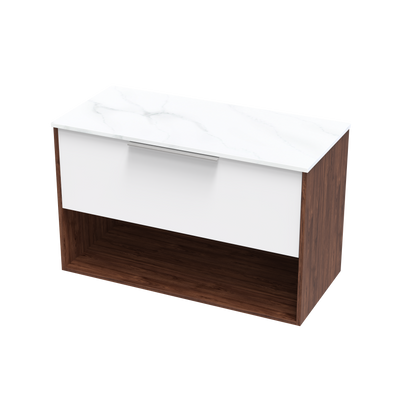 Nikau Pro Arctic 1000 Drawer Open Two Tone Wall Vanity